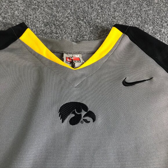 Nike Iowa Hawkeyes Shirt Mens Medium Gray Long Sleeve Y2K Vintage Elbow Patches - Picture 2 of 12